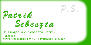 patrik sebeszta business card